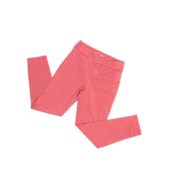 High-Waisted Pixie Skinny Ankle Cropped Pants in Pink/White Polka Dot Size 0 - Picture 3 of 6